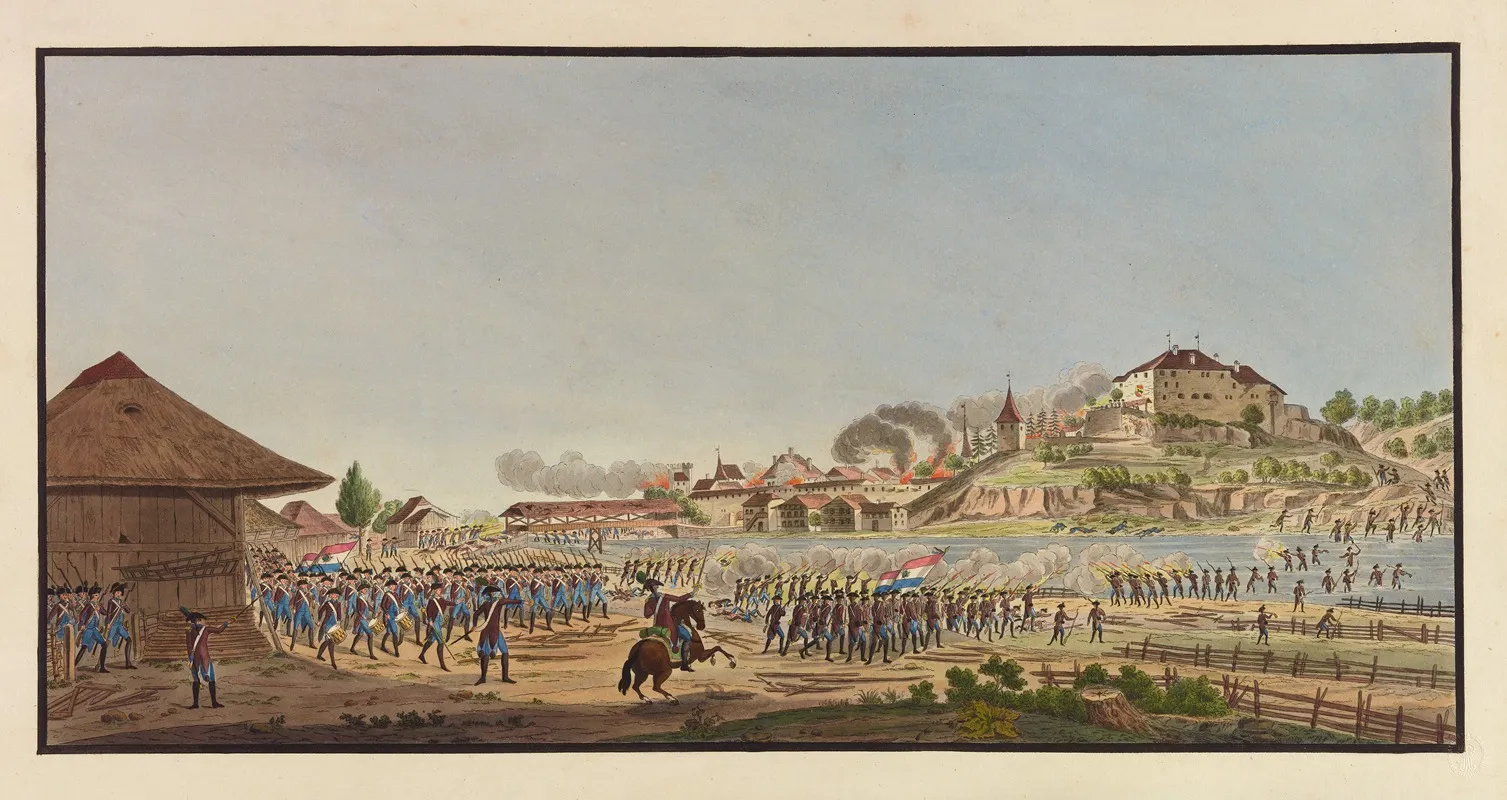 Representation De Lattaque De Laupen Wall Art by Francois Aloys Muller - High-Resolution Digital Print