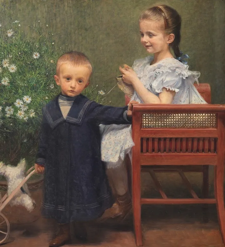 Resi Und Hans Matsch Die Kinder Des Kunstlers Wall Art by Franz von Matsch - High-Resolution Digital Print