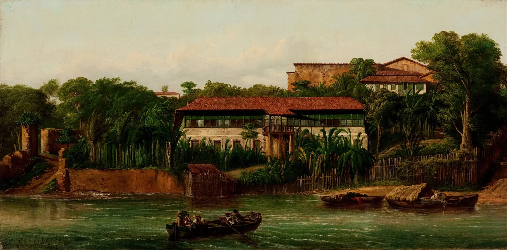 Residence On The Banks Of The Anil River Wall Art by Joseph Léon Righini - High-Resolution Digital Print
