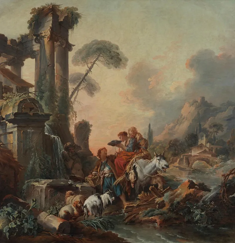Rest At The Well Wall Art by François Boucher - High-Resolution Digital Print