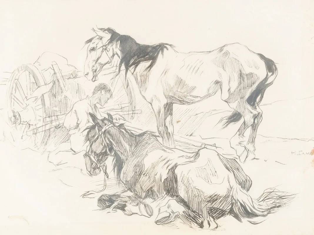Rest On The Field Wall Art by Nikolai Semenovich Samokish - High-Resolution Digital Print