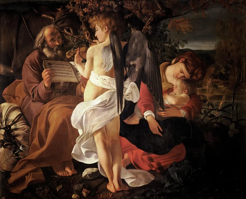 Rest On The Flight Into Egypt 16 Wall Art by Caravaggio - High-Resolution Digital Print