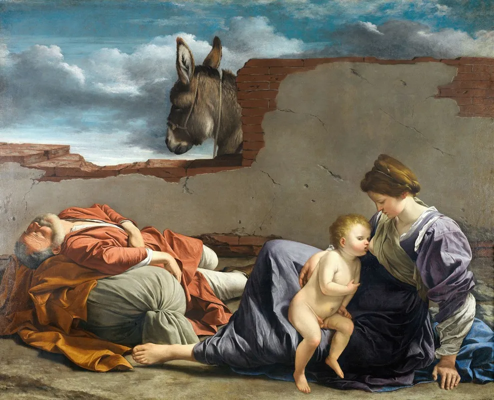 Rest On The Flight Into Egypt 23 Wall Art by Orazio Gentileschi - High-Resolution Digital Print
