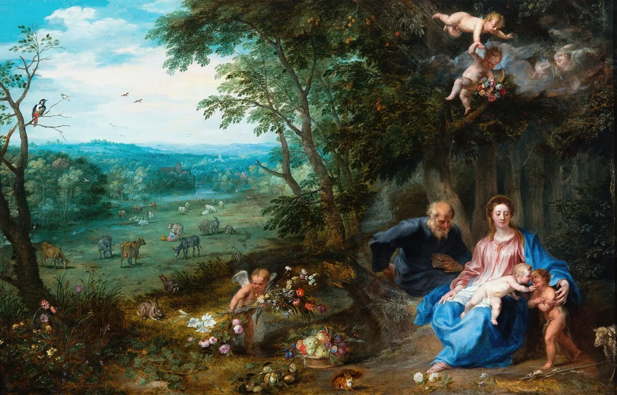 Rest On The Flight Into Egypt 25 Wall Art by Jan Brueghel the Younger - High-Resolution Digital Print