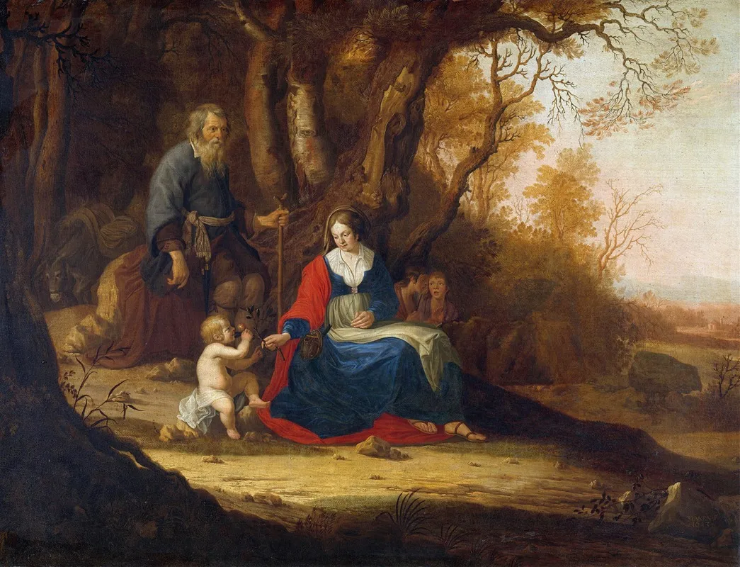 Rest On The Flight Into Egypt 2 Wall Art by Paulus van Vianen (II) - High-Resolution Digital Print