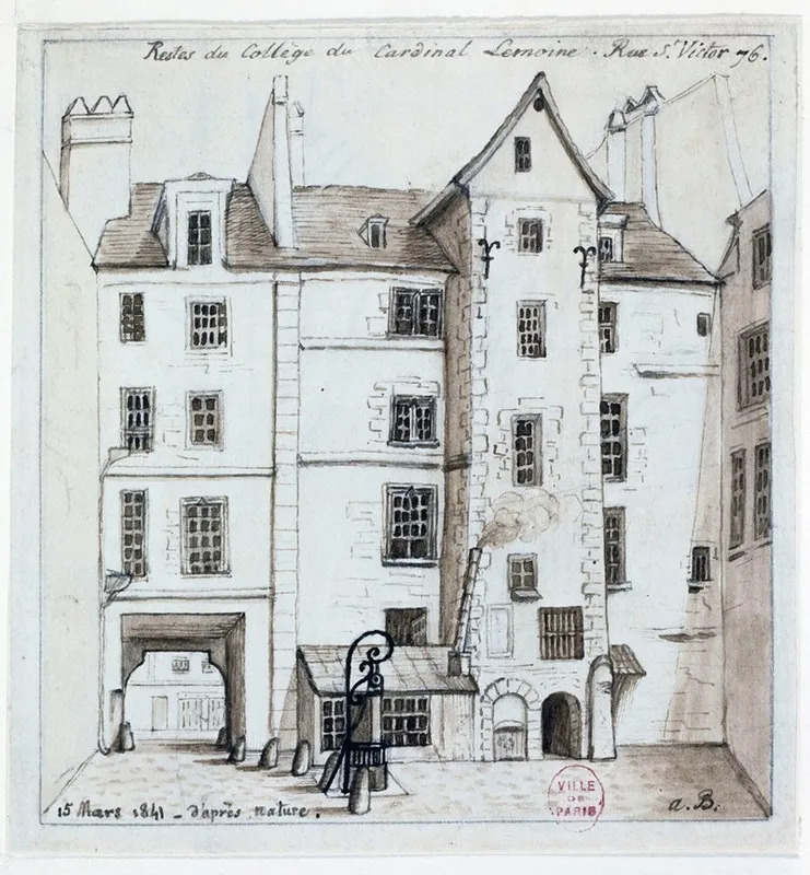 Restes Du College Cardinal Lemoine Rue Saint Victor Wall Art by Alfred Bonnardot - High-Resolution Digital Print