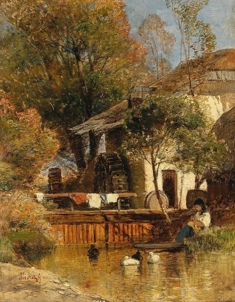 Resting By A Mill Wall Art by Géza Mészöly - High-Resolution Digital Print