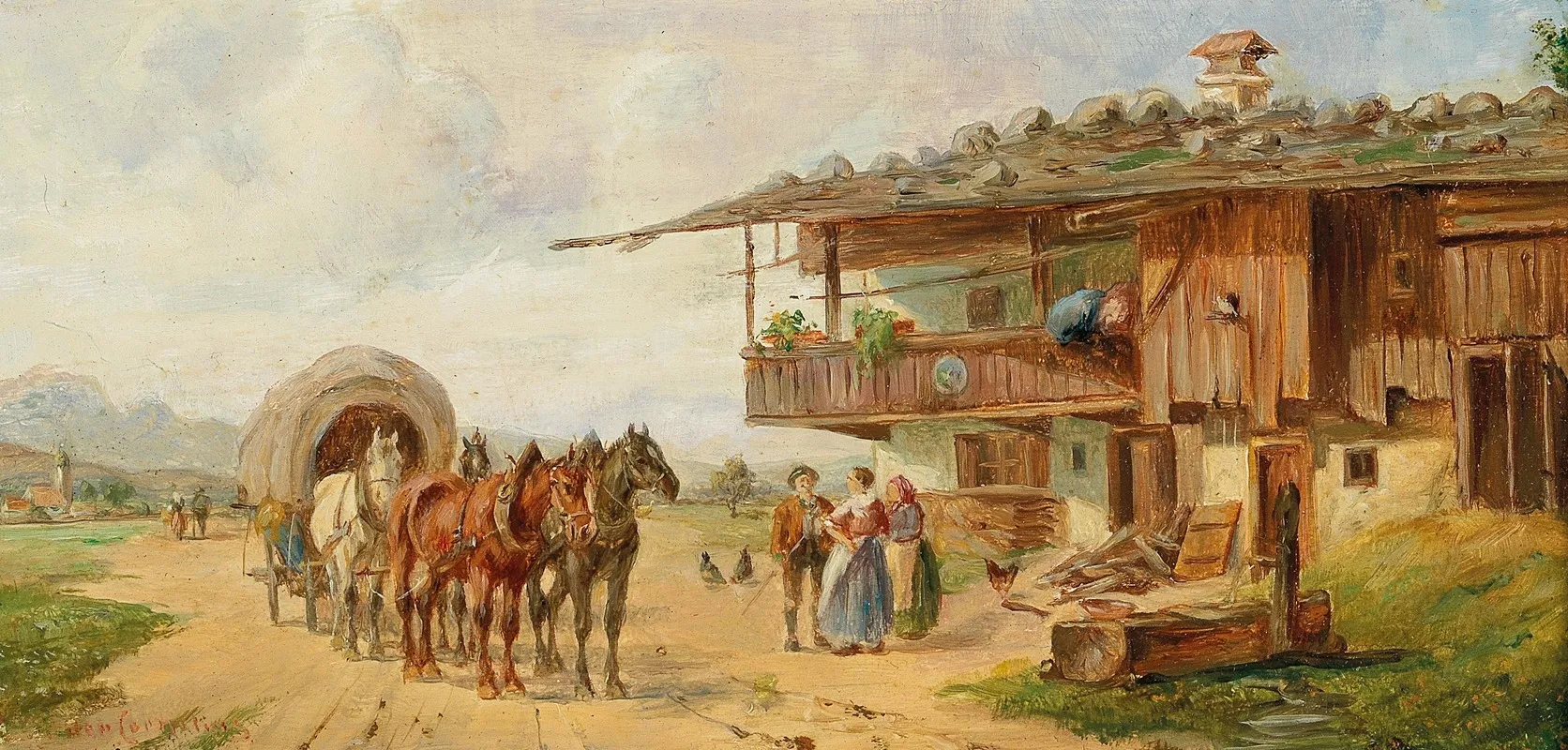 Resting By The House Wall Art by Ludwig Müller-Cornelius - High-Resolution Digital Print