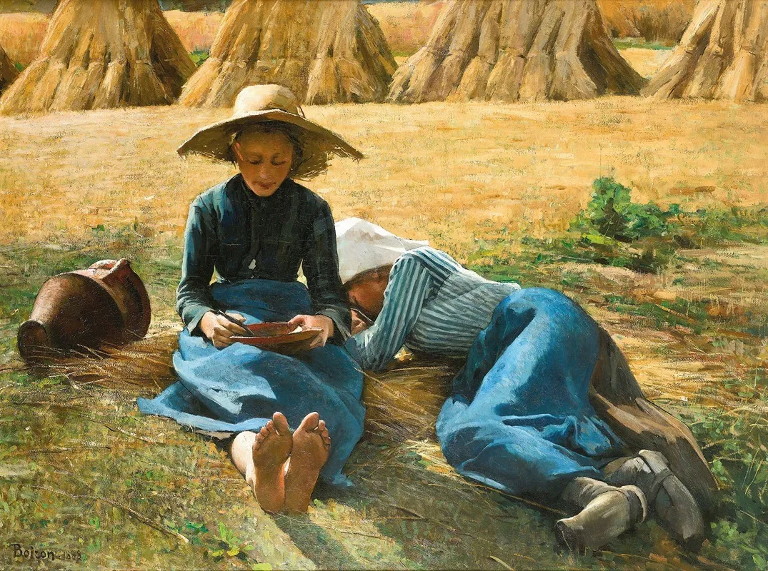 Resting In The Fields Wall Art by Alexandre-Emile Boiron - High-Resolution Digital Print