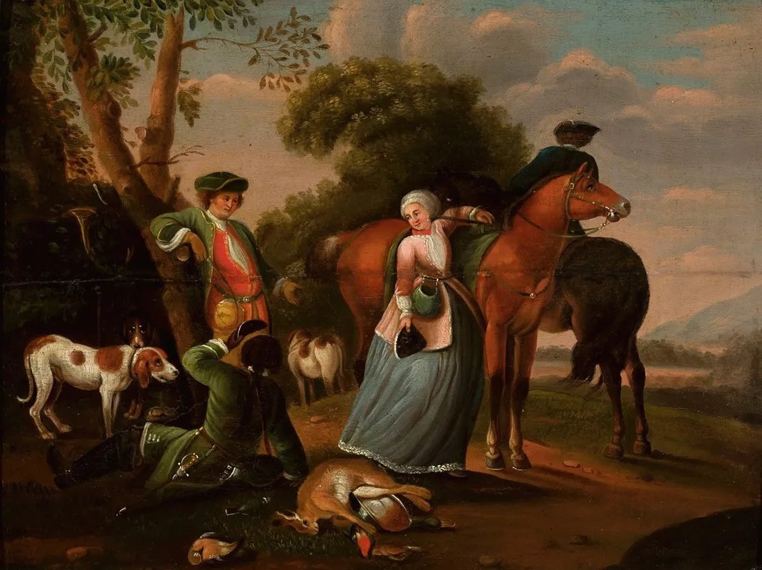 Resting On A Hunt 2 Wall Art by Wenzel Ignaz Prasch - High-Resolution Digital Print
