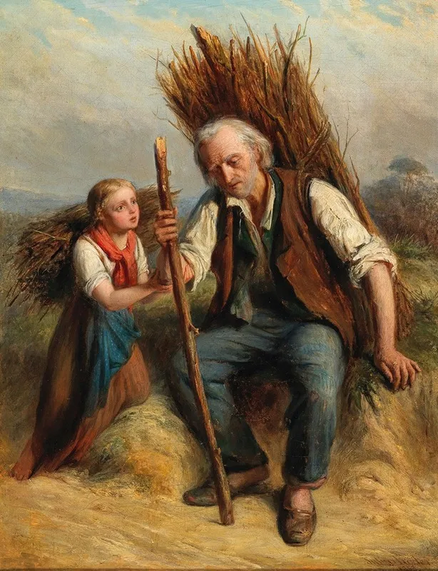 Resting On The Way Home Wall Art by Julius Sigismund Röder - High-Resolution Digital Print