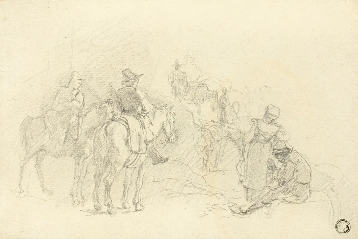 Resting Travelers Wall Art by Sir Augustus Wall Callcott - High-Resolution Digital Print