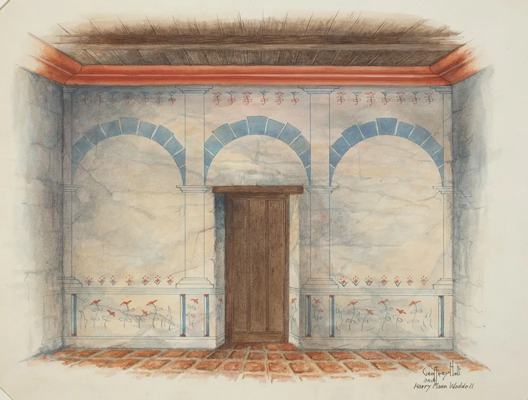 Restoration Drawing 2 Wall Art by Geoffrey Holt and Harry Mann Waddell - High-Resolution Digital Print