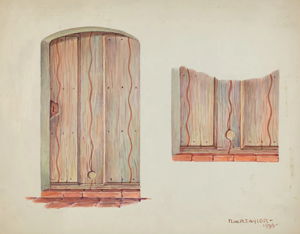 Restoration Drawing Wall Decoration Over Doorway Facade Of Mission House 2