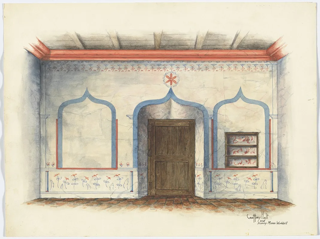 Restoration Drawing Wall Painting Wall Art by Geoffrey Holt and Harry Mann Waddell - High-Resolution Digital Print