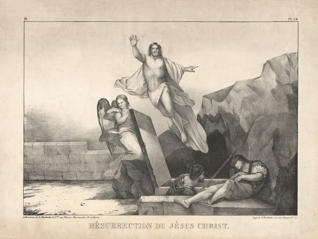 Resurrection De Jesus Christ Wall Art by P. Bineteau - High-Resolution Digital Print