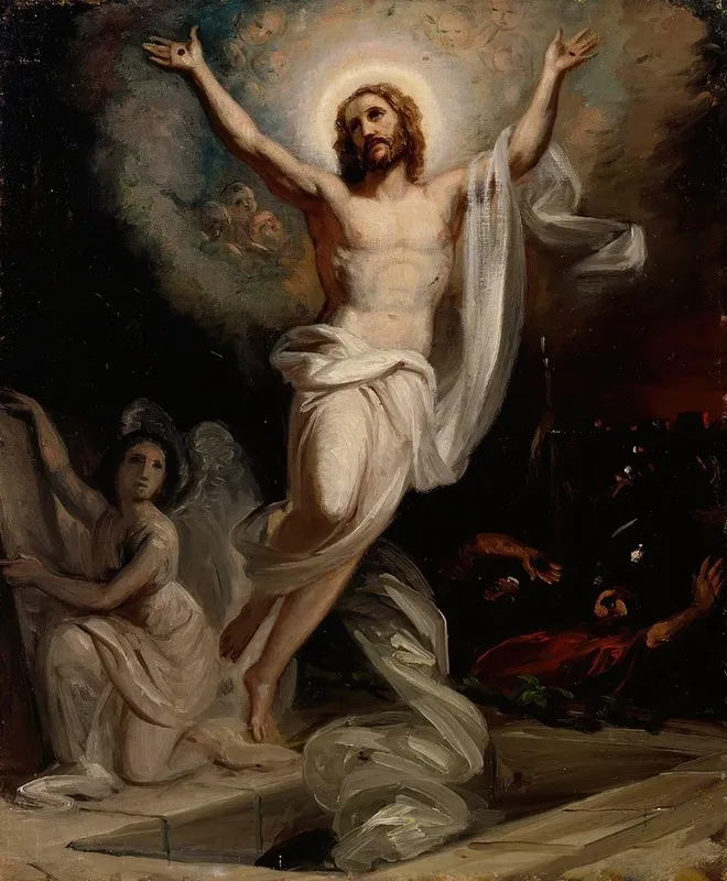 Resurrection Of Christ Sketch Of The Altarpiece Of The Present Day Central Pori Church Wall Art by Robert Wilhelm Ekman - High-Resolution Digital Print