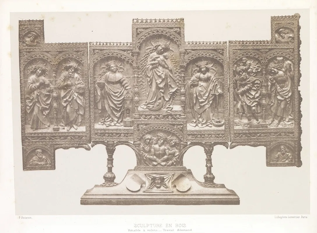 Retable A Volets Travail Allemand Wall Art by Joseph Rose Lemercier - High-Resolution Digital Print