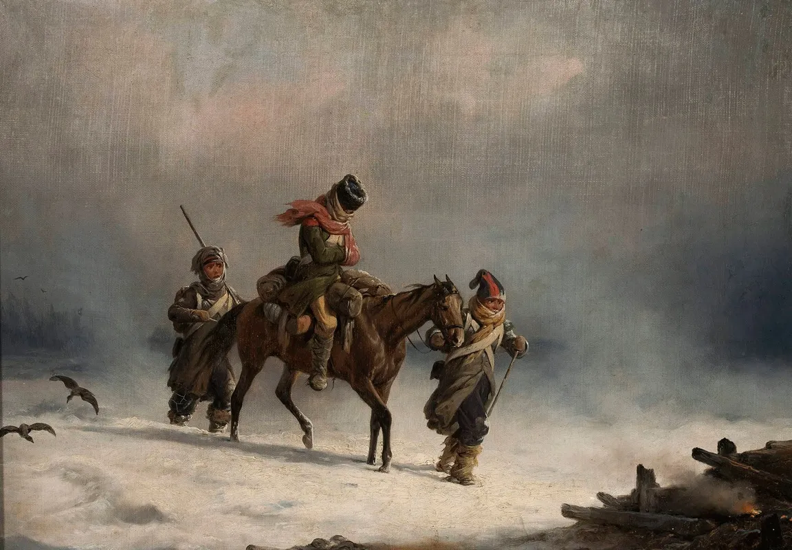 Retreat From Moscow In 1812 Wall Art by January Suchodolski - High-Resolution Digital Print