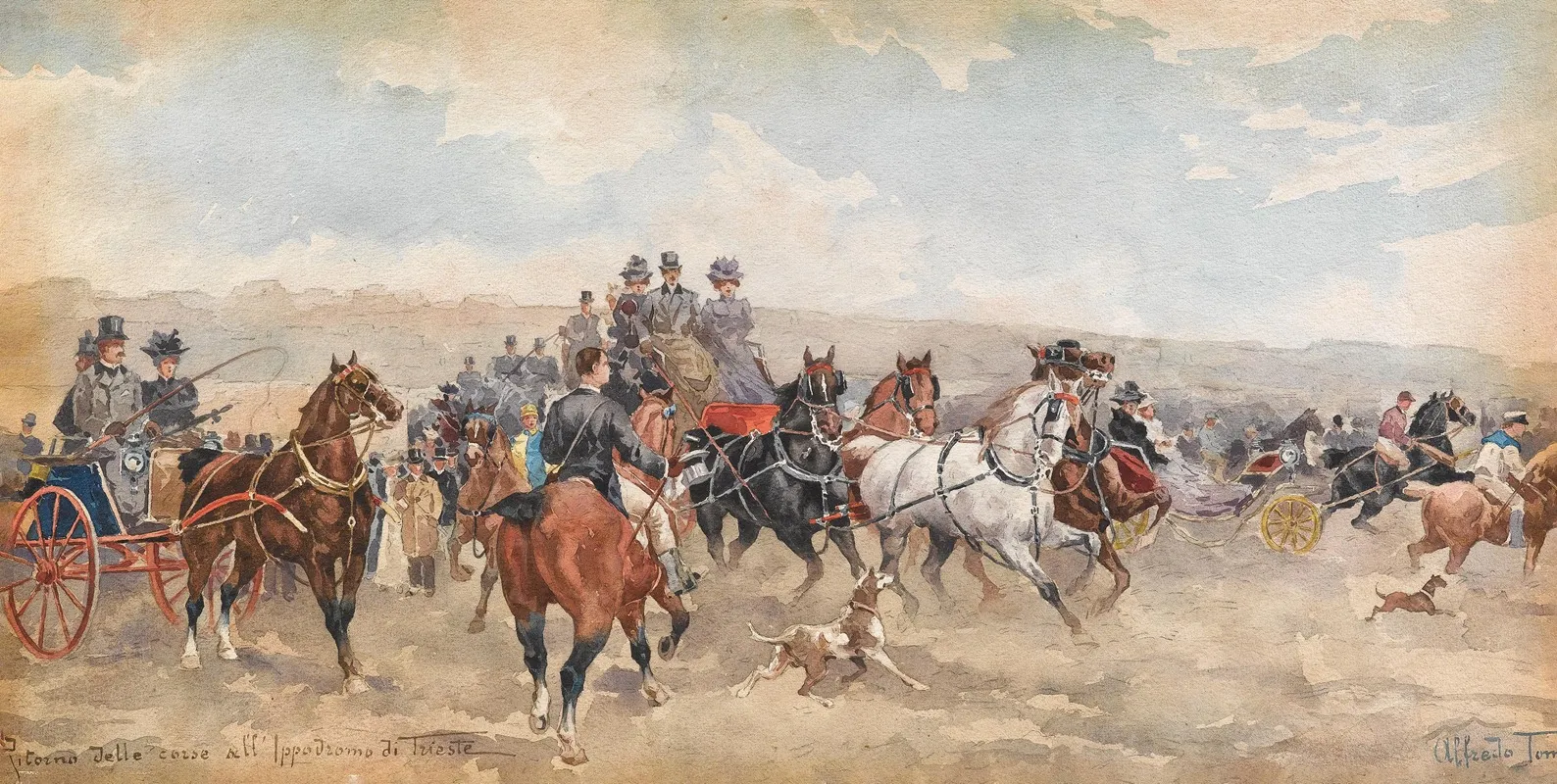 Return From The Racing Track In Triest Wall Art by Alfredo Tominz - High-Resolution Digital Print