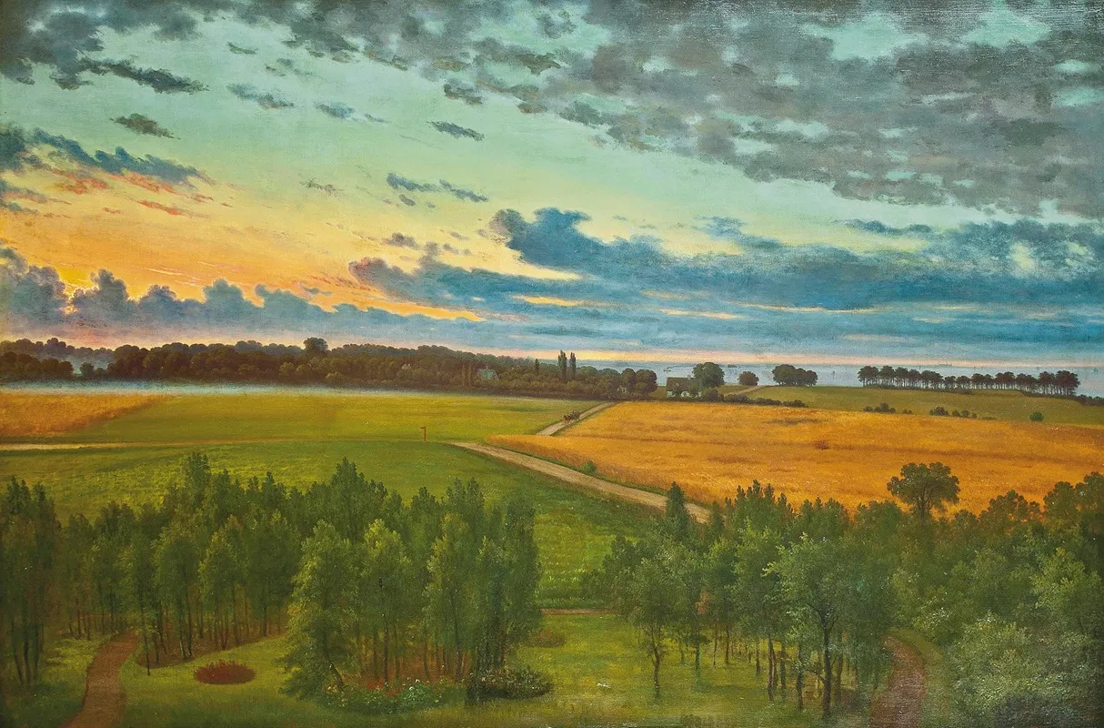 Returning From The Coast At Dusk Wall Art by Christian Bernh Severin Berthelsen - High-Resolution Digital Print