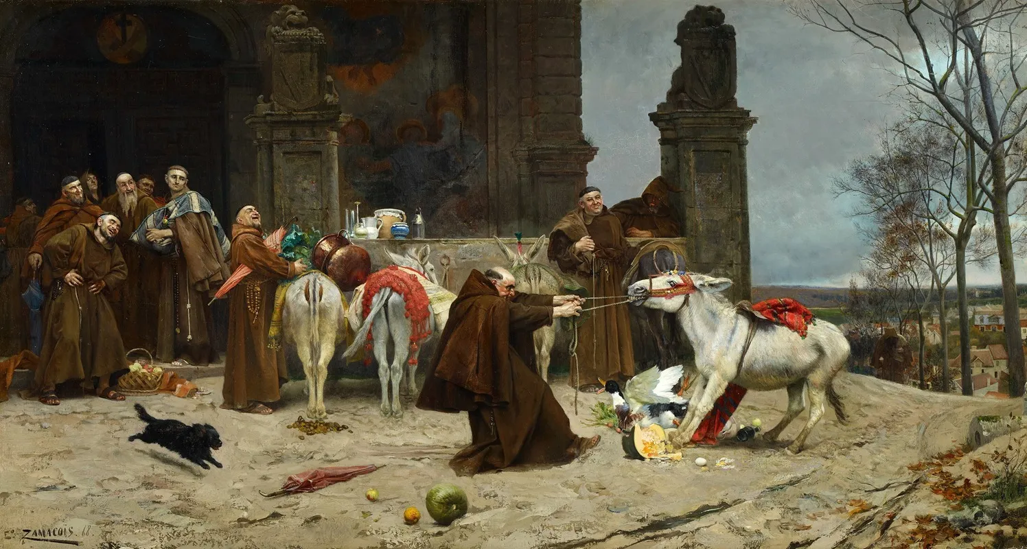 Returning To The Monastery Wall Art by Eduardo Zamacois y Zabala - High-Resolution Digital Print