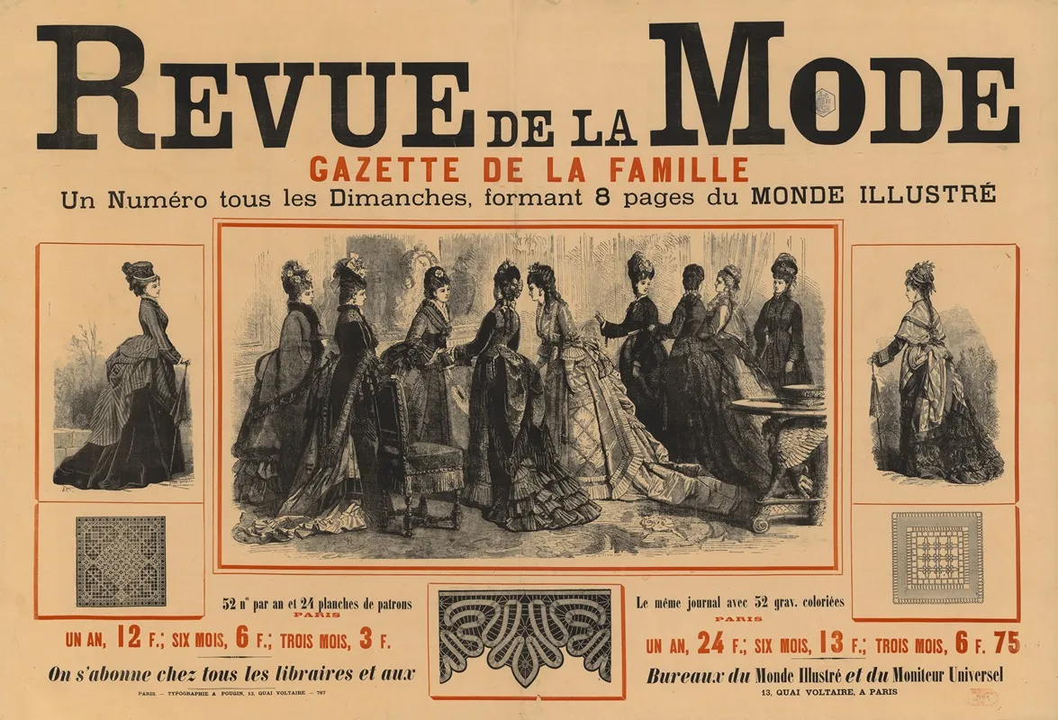 Revue De La Mode Gazette De La Famille Wall Art by Yves et Barret - High-Resolution Digital Print