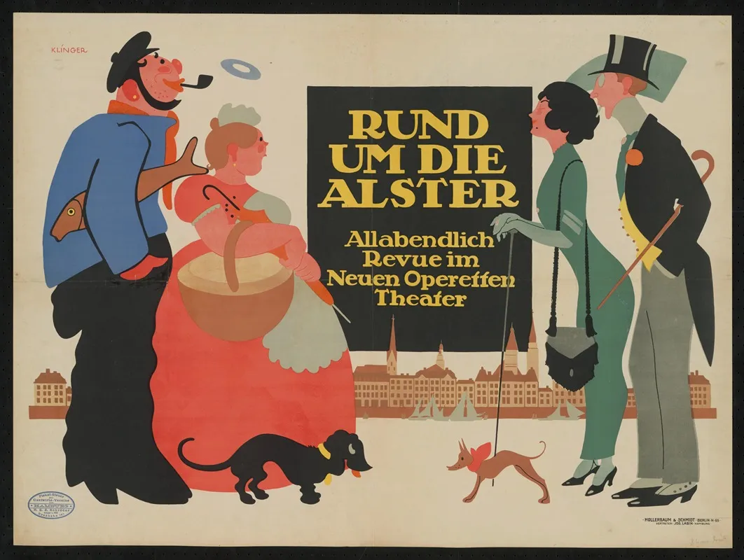 Revue Rund Um Die Alster Im Neuen Operetten Theater Plakat Wall Art by Julius Klinger - High-Resolution Digital Print