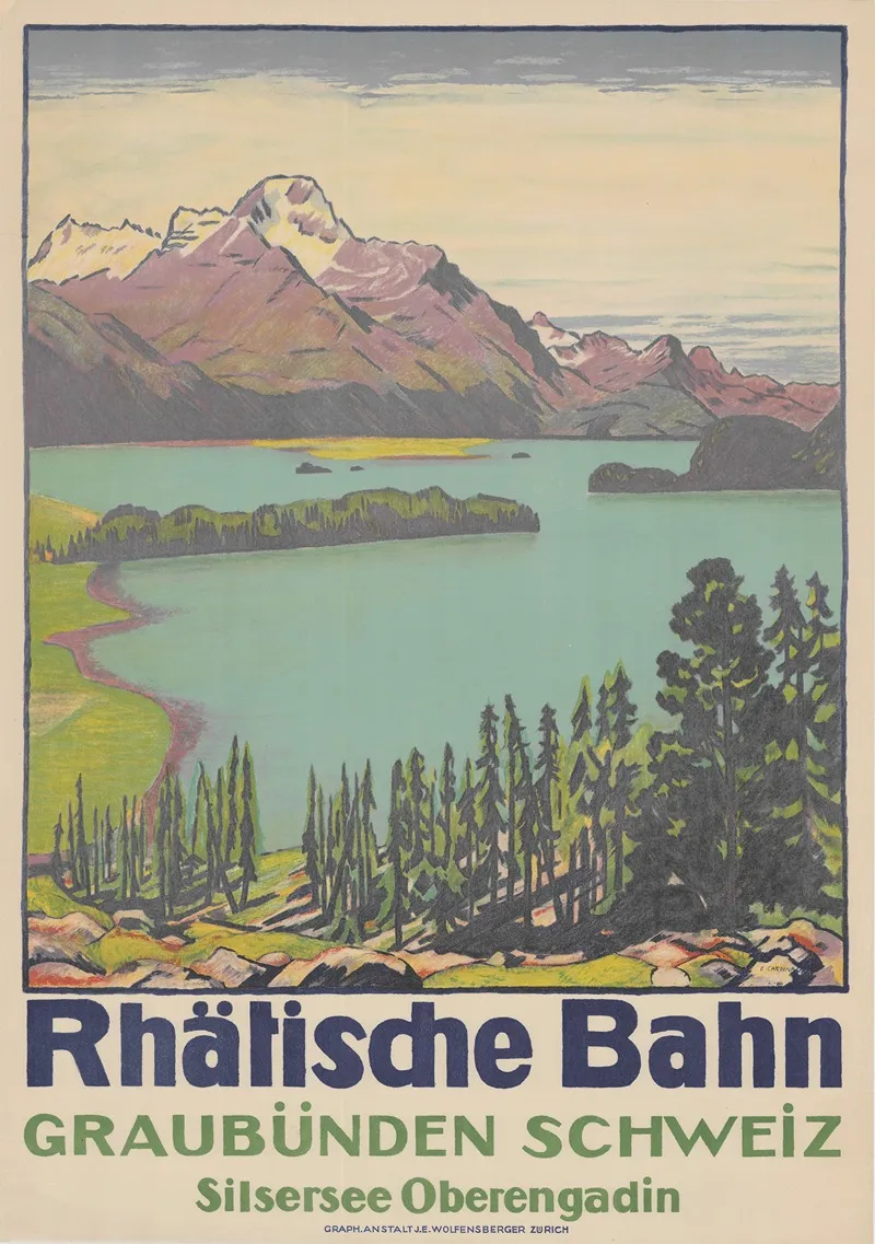 Rhatische Bahn Graubunden Schweiz Silsersee Oberengadin