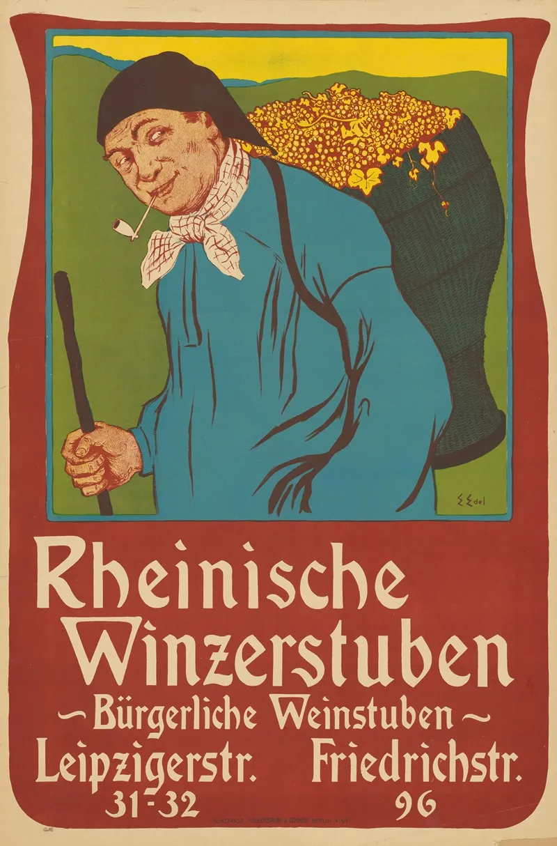 Rheinische Winzerstuben Burgerliche Weinstuben Wall Art by Edmund Edel - High-Resolution Digital Print