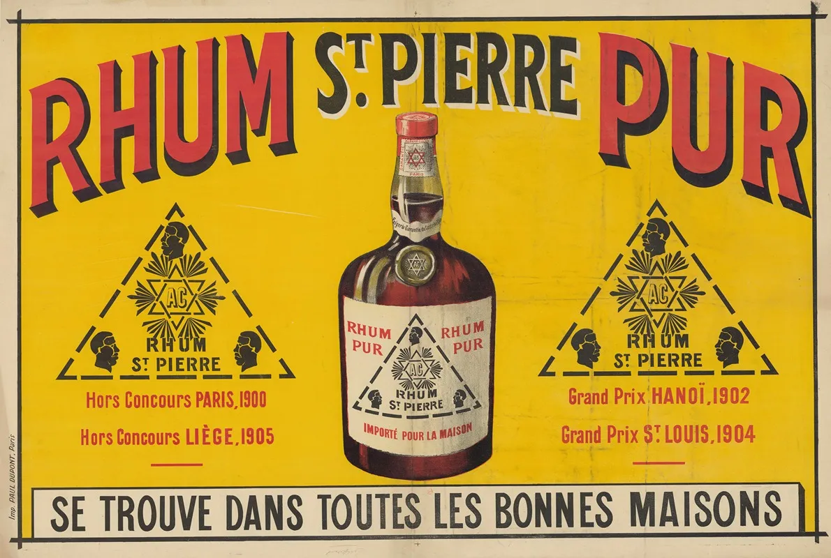 Rhum St Pierre Pur Wall Art by Imp. Paul Dupont - High-Resolution Digital Print