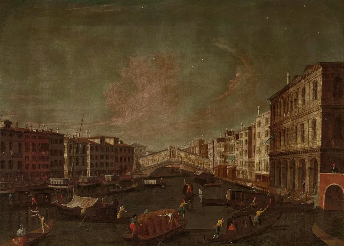 Rialto Bridge In Venice Wall Art by Pietro Bellotti di Canaleti - High-Resolution Digital Print