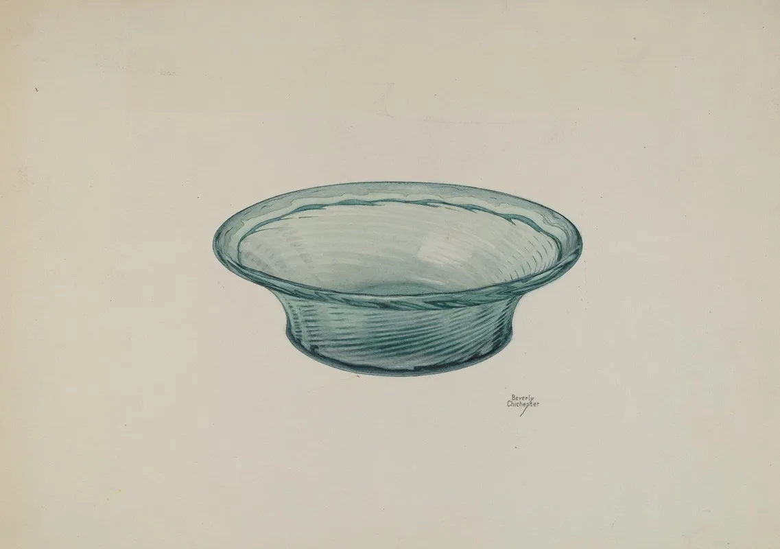 Ribbed Glass Bowl