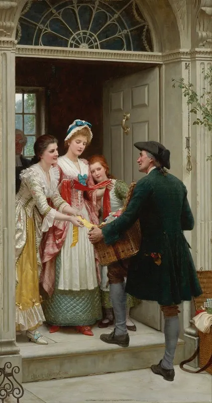 Ribbons And Laces For Very Pretty Faces Wall Art by Edmund Blair Leighton - High-Resolution Digital Print
