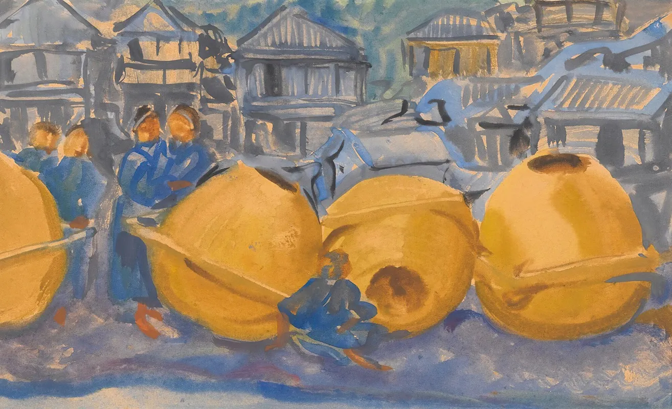 Rice Pots Wall Art by Alexandre Jacovleff - High-Resolution Digital Print