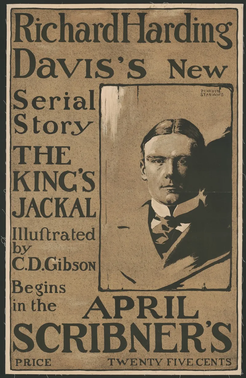 Richard Harding Daviss New Serial Story April Scribners Wall Art by Penrhyn Stanlaws - High-Resolution Digital Print