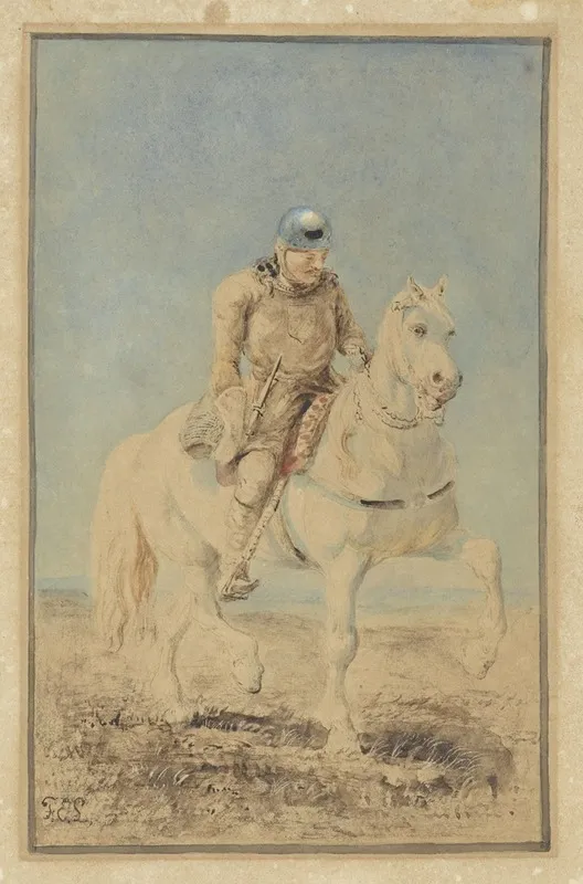 Ridder Op Een Schimmel Wall Art by Ferdinand Ernst Lintz - High-Resolution Digital Print