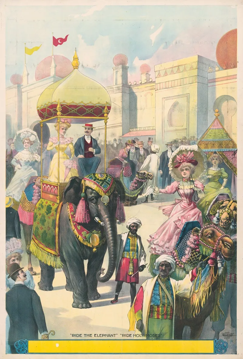 Ride The Elephant Ride Holy Moses 2 Wall Art by Courier Litho. Co. - High-Resolution Digital Print