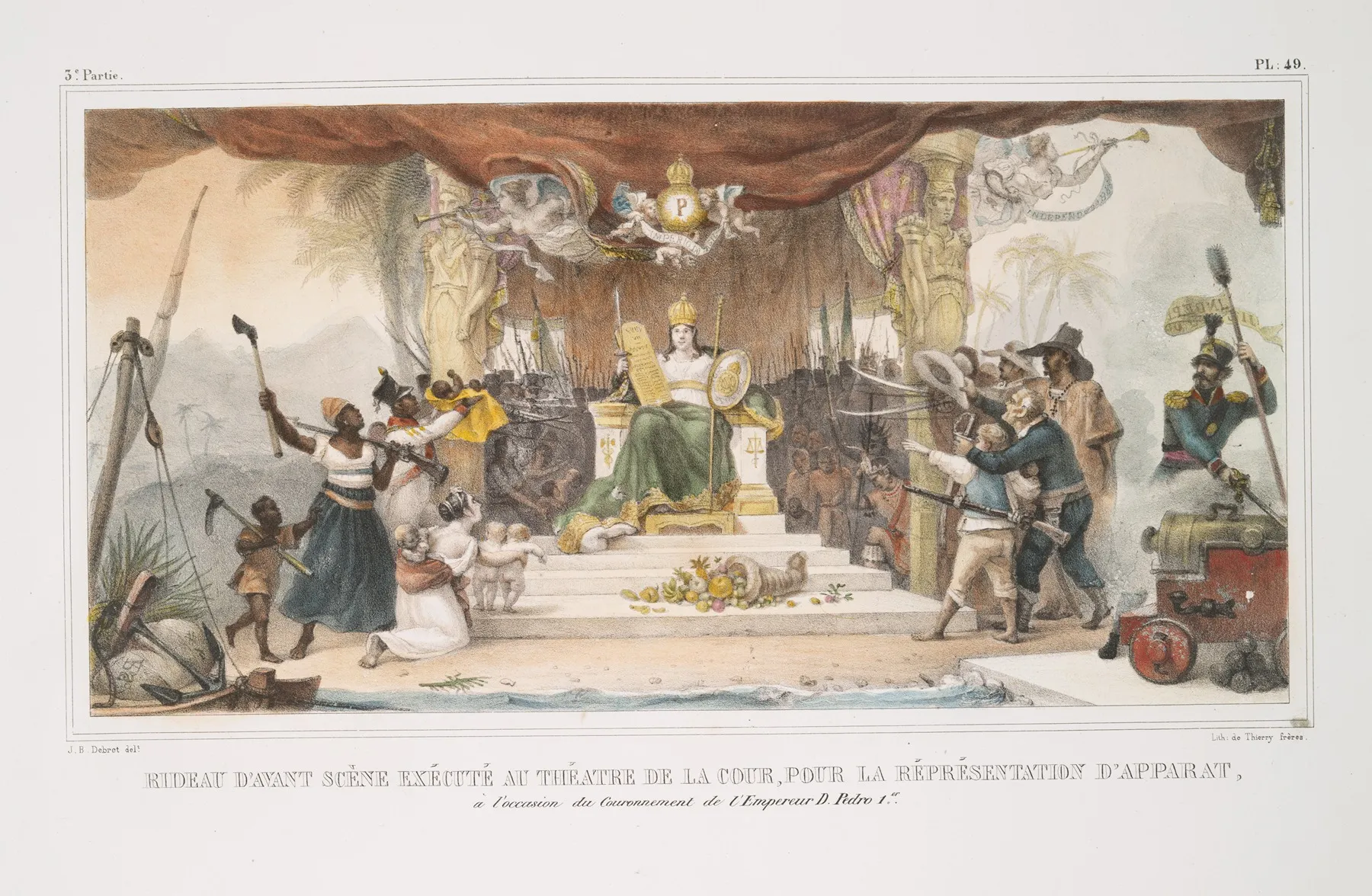 Rideau Davant Scene Execute Au Theatre De La Cour Pour Represesntation Dapparat