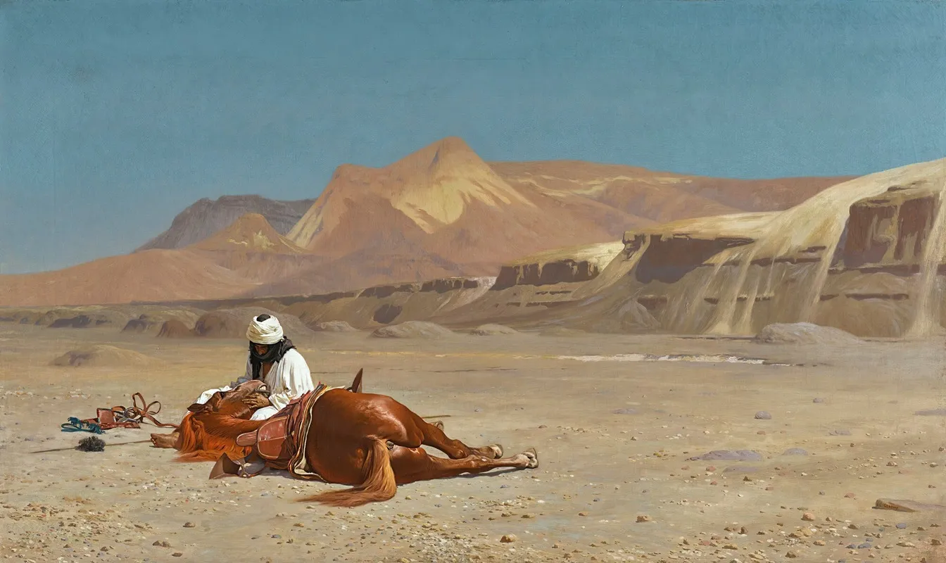 Rider And His Steed In The Desert