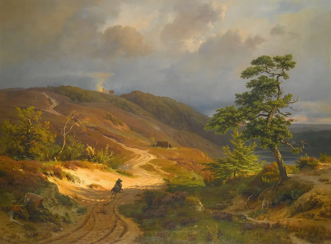 Rider In A Landscape Wall Art by Ludwig Gurlitt - High-Resolution Digital Print