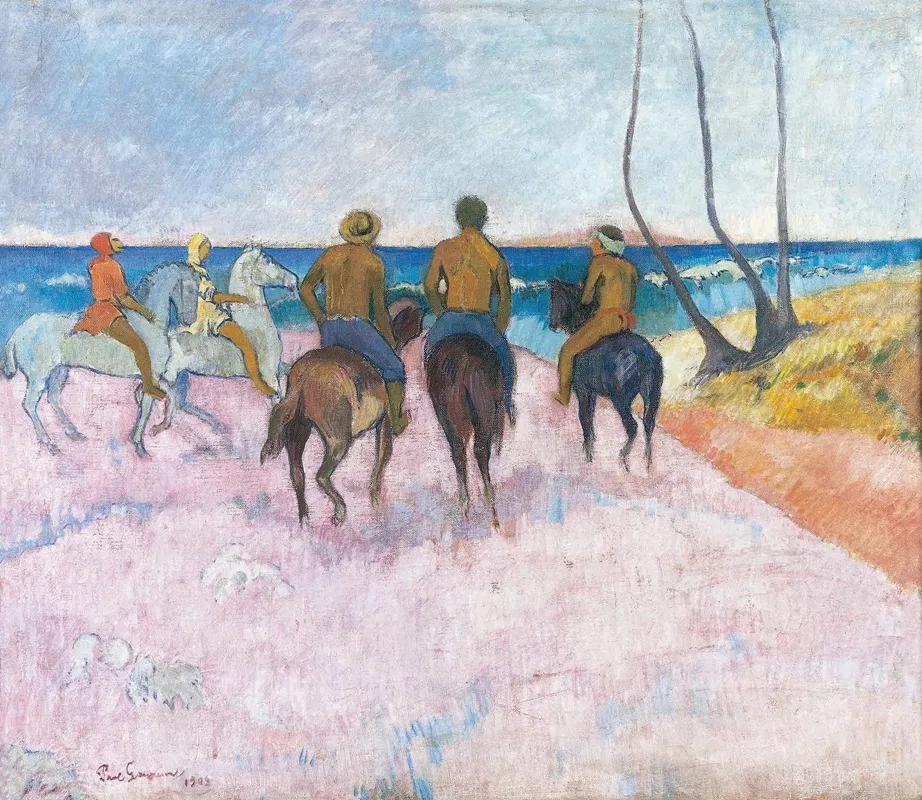 Riders On The Beach I Wall Art by Paul Gauguin - High-Resolution Digital Print