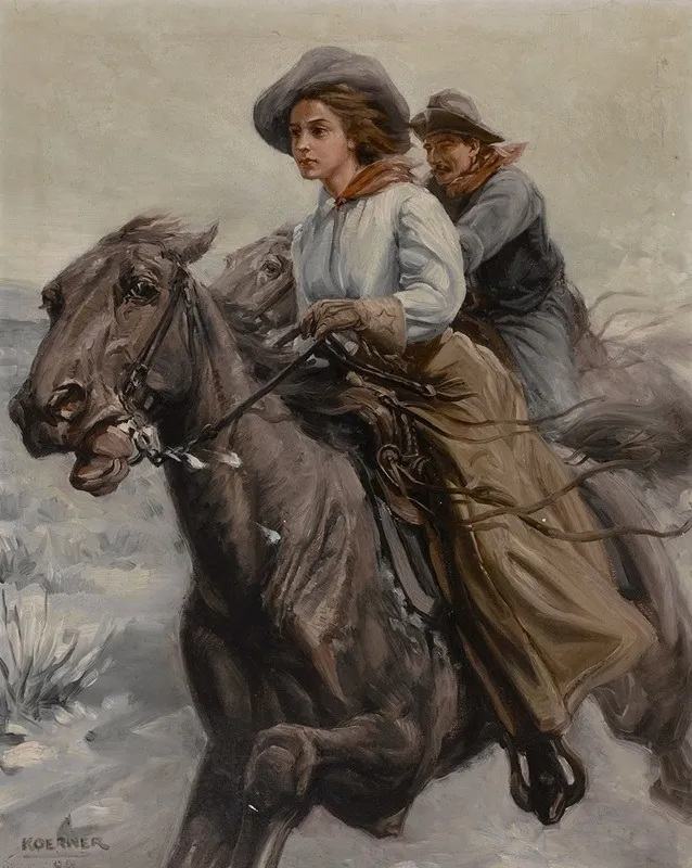 Riding The Range Wall Art by William Henry Dethlef Koerner - High-Resolution Digital Print
