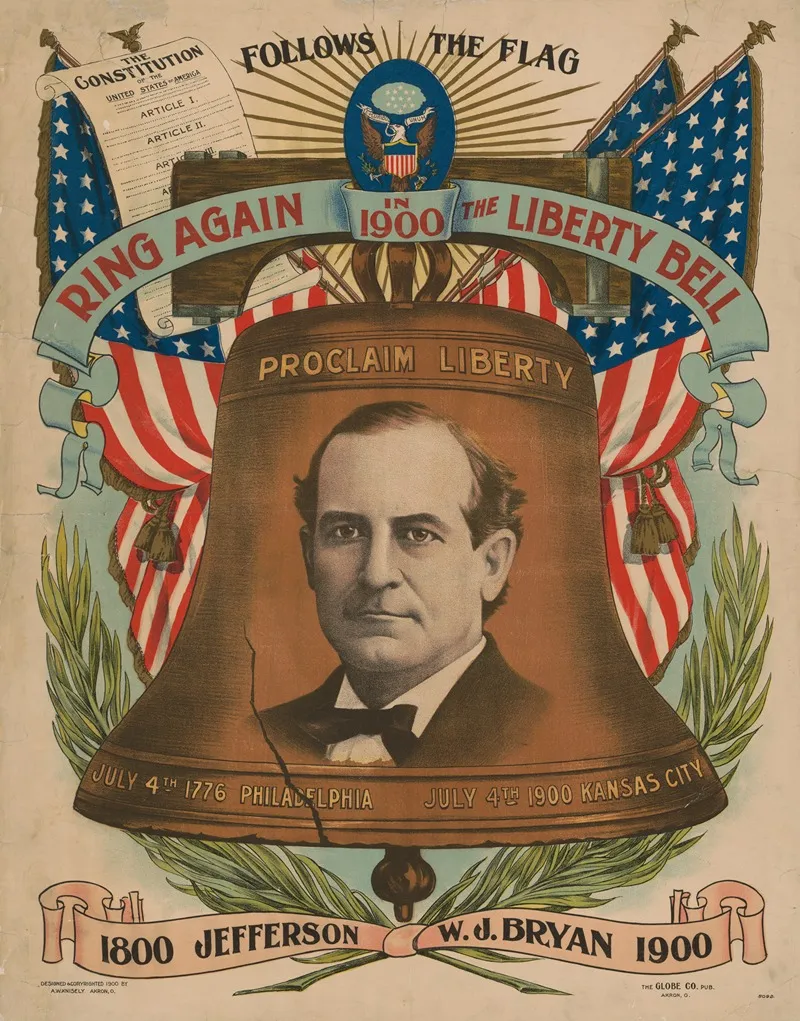 Ring Again The Liberty Bell In 1900 1800 Jefferson W J Bryan 1900 Wall Art by Globe Co. - High-Resolution Digital Print