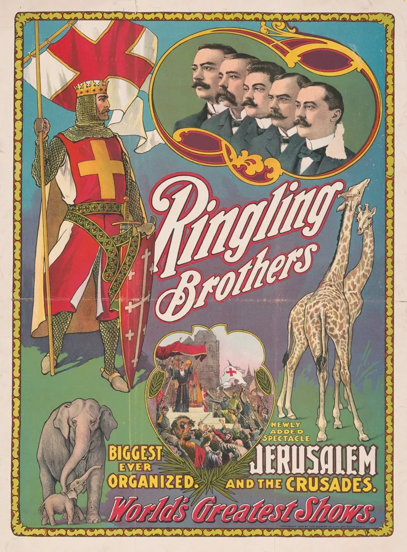 Ringling Brothers Worlds Greatest Shows Jerusalem And The Crusades Wall Art by Courier Litho. Co. - High-Resolution Digital Print
