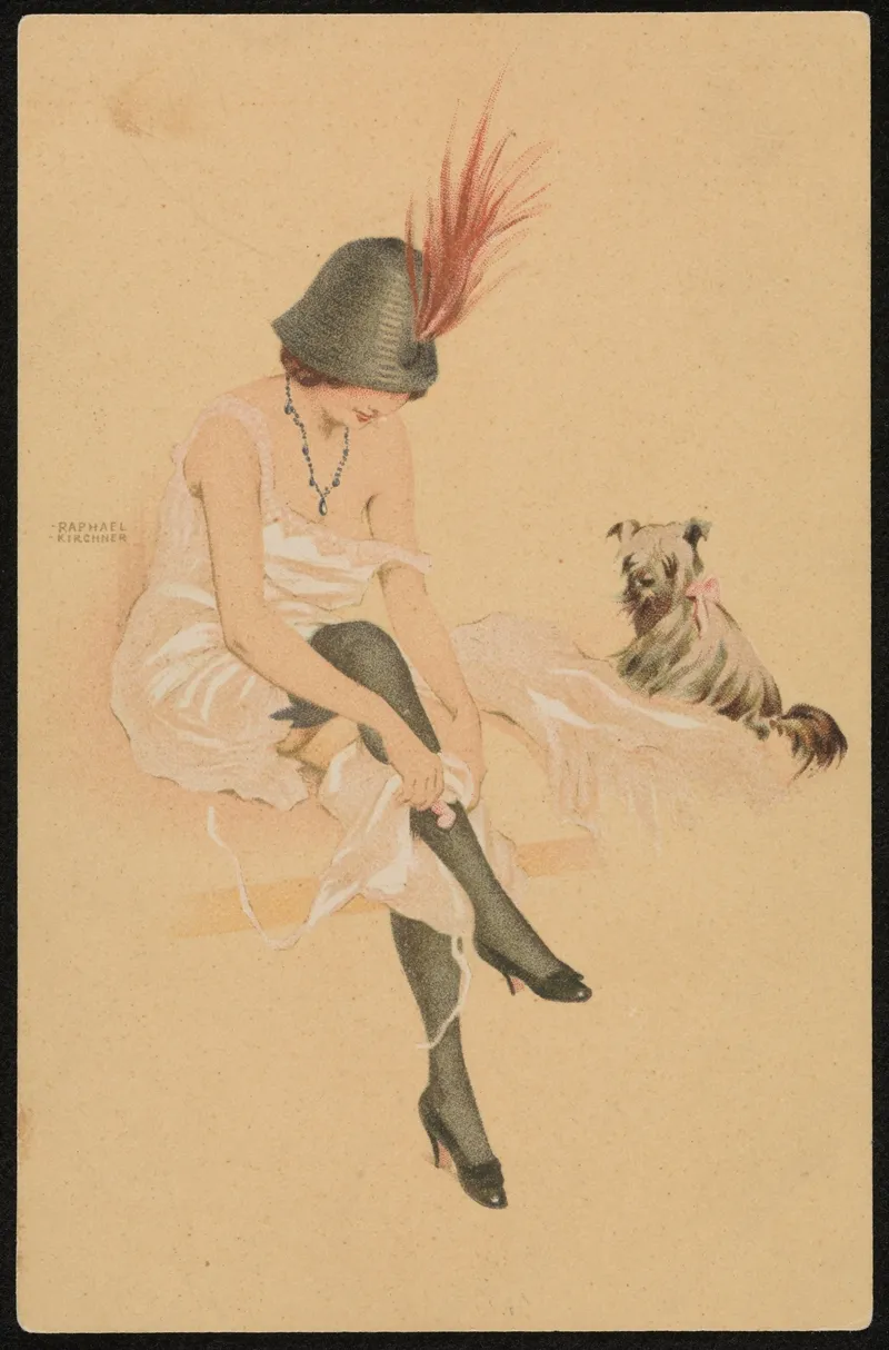 Riquette Et Son Chien Wall Art by Raphael Kirchner - High-Resolution Digital Print