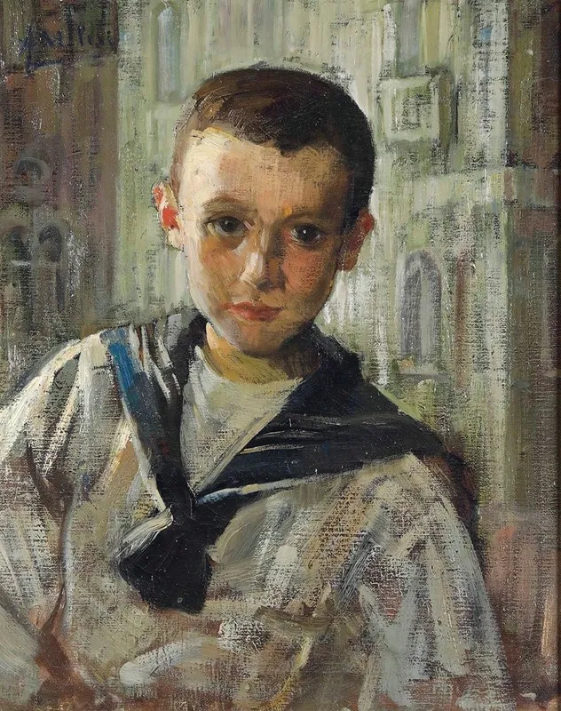 Ritratto Di Giorgio Figlio Di Angelo Balbi Wall Art by Alessandro Milesi - High-Resolution Digital Print