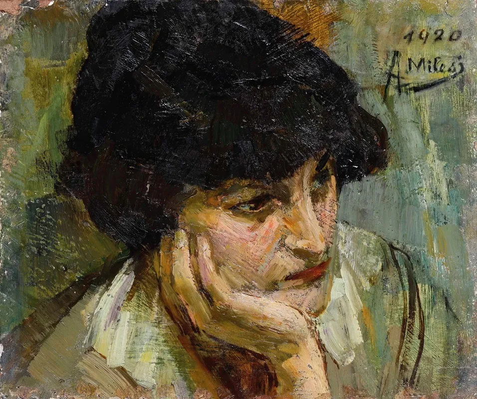 Ritratto Femminile Wall Art by Alessandro Milesi - High-Resolution Digital Print