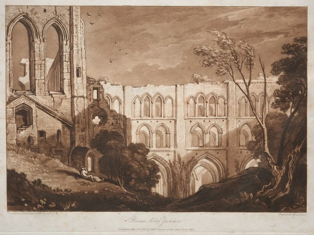 Rivaux Abbey Yorkshire Wall Art by Joseph Mallord William Turner - High-Resolution Digital Print