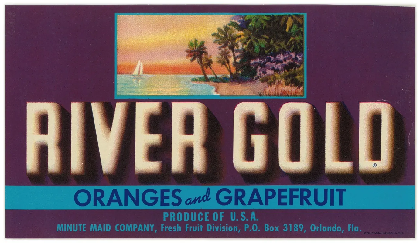 River Gold Orange And Grapefruit Label